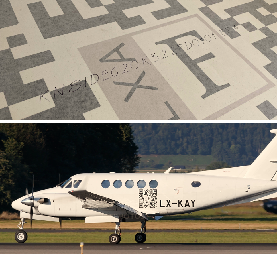 Illustration of: External aircraft QR Code Stickers for Luxaviation