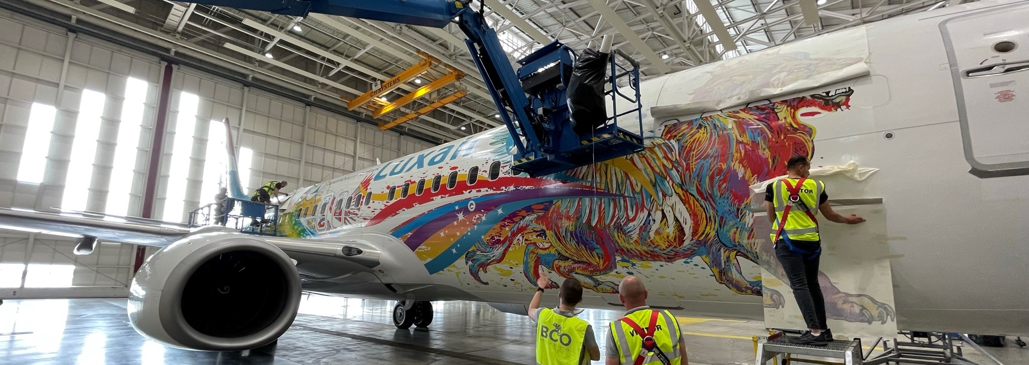 Illustration for: Luxair reveals another artistic livery with BCO decals (Flying is an Art – Luxair 60 years)