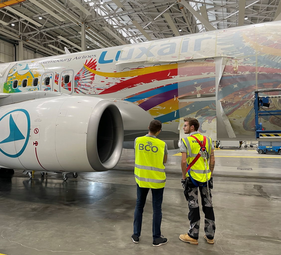 Illustration of: Luxair reveals another artistic livery with BCO decals (Flying is an Art – Luxair 60 years)